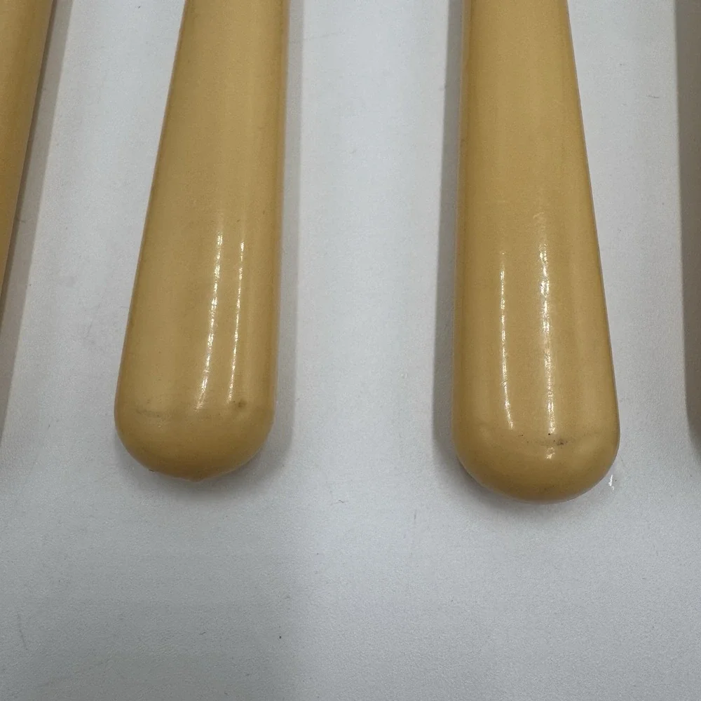 Jean Dubost Yellow Flatware 8 Pc Lot Stainless France Knives Spoons